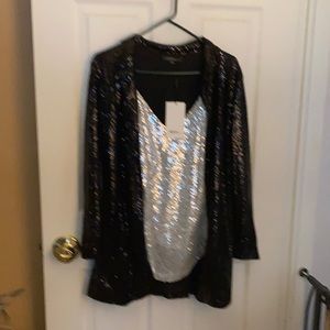 Sequined coat and shirt